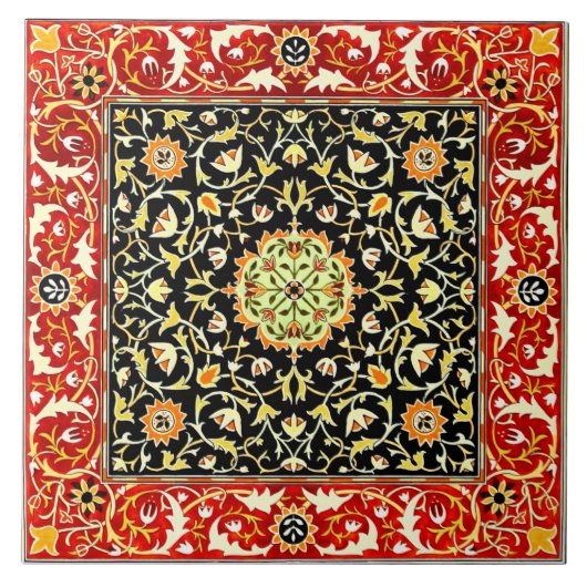 William Morris  Floral Design Tegeltje (Voorkant)