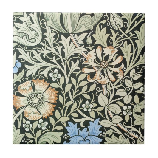 William Morris floral design Tegeltje (Voorkant)