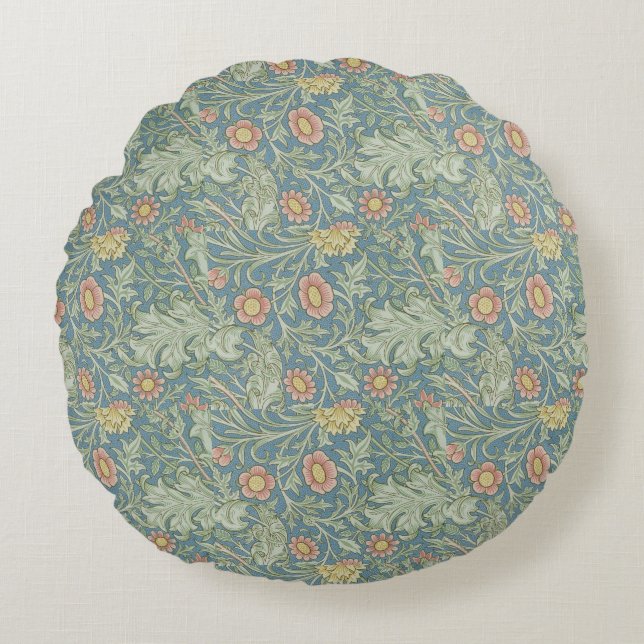 William Morris  Floral Double Boughs Rond Kussen (Voorkant)