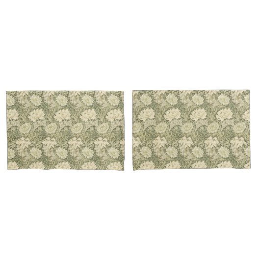 William Morris' Floral Elegance Gold & Green Kussensloop (Voorkant-Set)