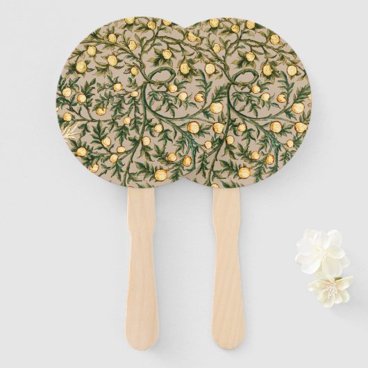 William Morris Floral Fruit Garden Flower Classic Handwaaier (Voorkant en achterkant)