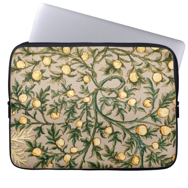 William Morris Floral Fruit Garden Flower Classic Laptop Sleeve (Voorkant)