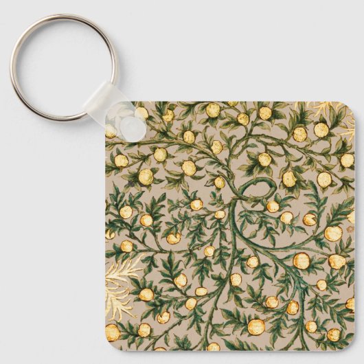 William Morris Floral Fruit Garden Flower Classic Sleutelhanger (Voorkant)