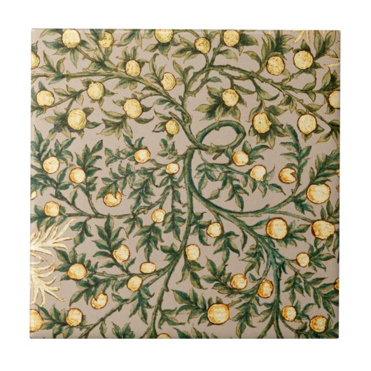 William Morris Floral Fruit Garden Flower Classic Tegeltje (Voorkant)