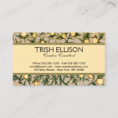 William Morris Floral Fruit Garden Flower Classic Visitekaartje (Achterkant)