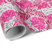 William Morris Floral, Fuchsia Pink en Silver Grey Cadeaupapier (Rol Hoek)