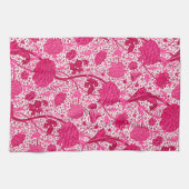 William Morris Floral, Fuchsia Pink en White Theedoek (Horizontaal)