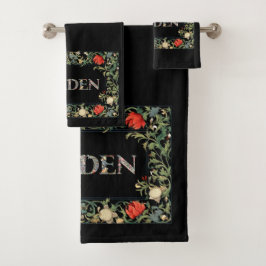 William Morris Floral Garden Motto en Lijst Bad Handdoek