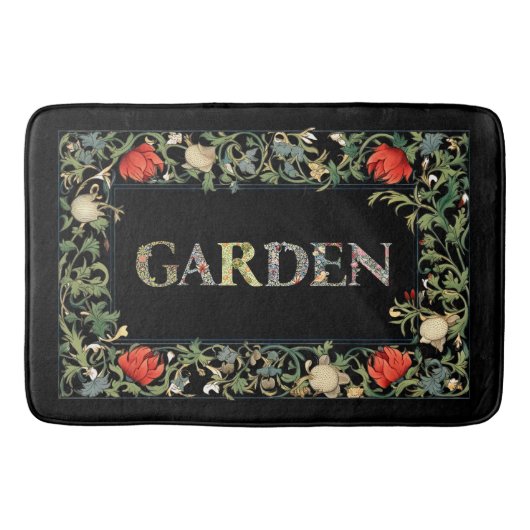 William Morris Floral Garden Motto en Lijst Badmat (Voorkant)