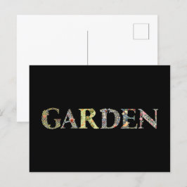 William Morris Floral Garden Motto en Lijst Briefkaart