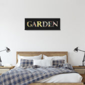 William Morris Floral Garden Motto en Lijst Canvas Afdruk (Insitu (Slaapkamer))