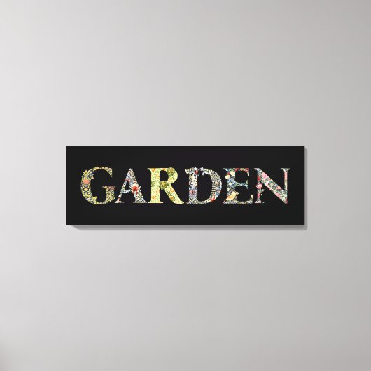William Morris Floral Garden Motto en Lijst Canvas Afdruk (Voorkant)