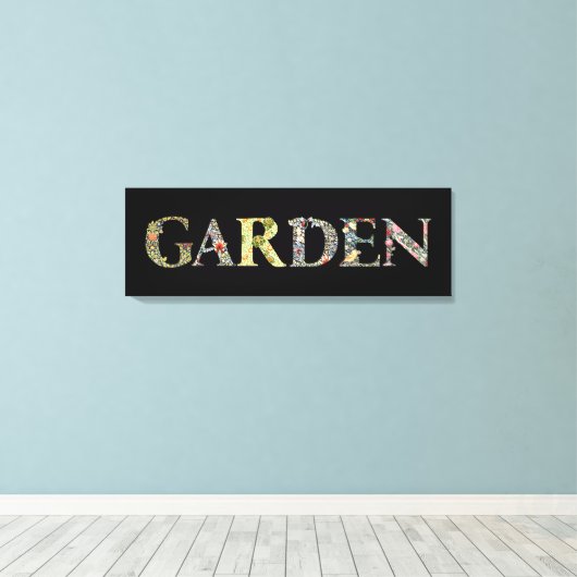 William Morris Floral Garden Motto en Lijst Canvas Afdruk (Insitu (Houten vloer))