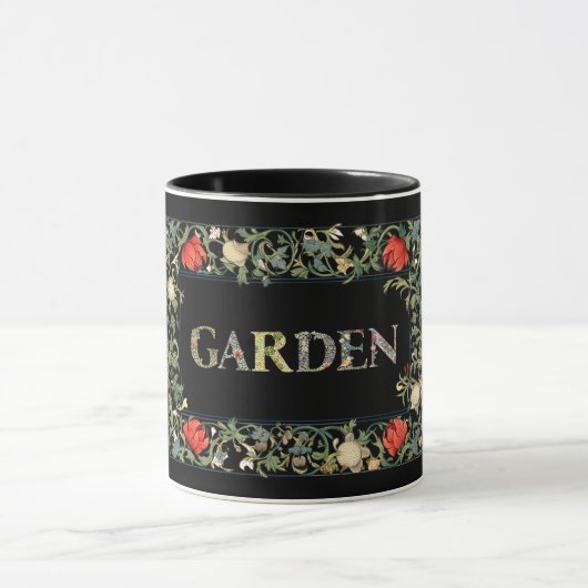 William Morris Floral Garden Motto en Lijst Mok (Midden)