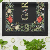 William Morris Floral Garden Motto en Lijst Theedoek (Gevouwen)