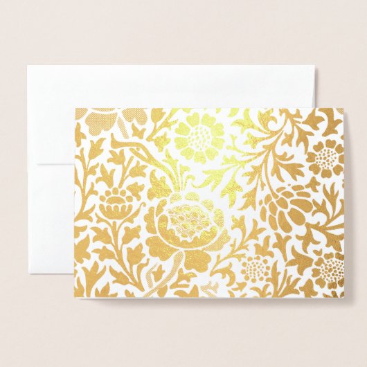 William Morris FLORAL GOLD Foil Kaart (Voorkant met envelop)