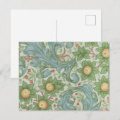 William Morris  Floral Green Blue Orchard Briefkaart (Voorkant / Achterkant)
