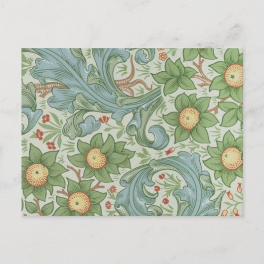 William Morris  Floral Green Blue Orchard Briefkaart (Voorkant)
