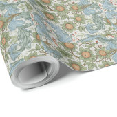 William Morris  Floral Green Blue Orchard Cadeaupapier (Rol Hoek)