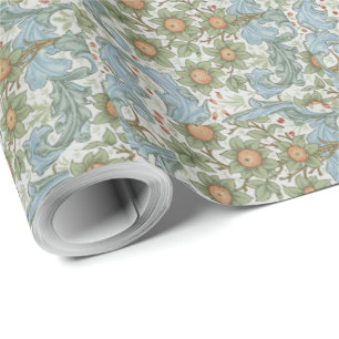 William Morris  Floral Green Blue Orchard Cadeaupapier
