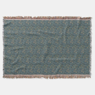 William Morris  Floral Green Blue Orchard Deken