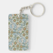 William Morris Floral Green Blue Orchard Sleutelhanger (achterkant)