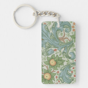 William Morris Floral Green Blue Orchard Sleutelhanger