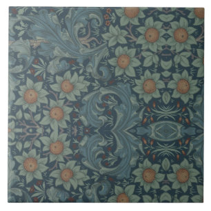 William Morris  Floral Green Blue Orchard Tegeltje