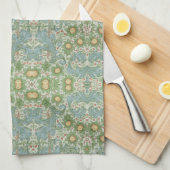 William Morris  Floral Green Blue Orchard Theedoek (Quarter Fold)