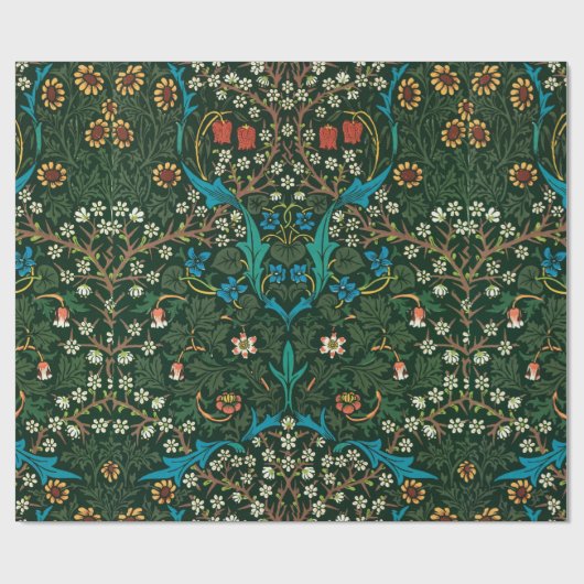  william morris floral grennery art cadeaupapier (Vlak)