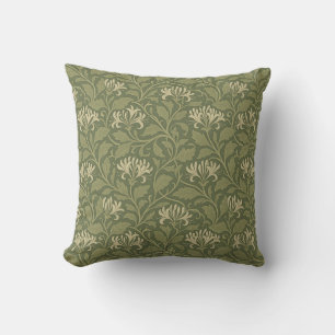 William Morris  Floral Honeysuckle Green Kussen