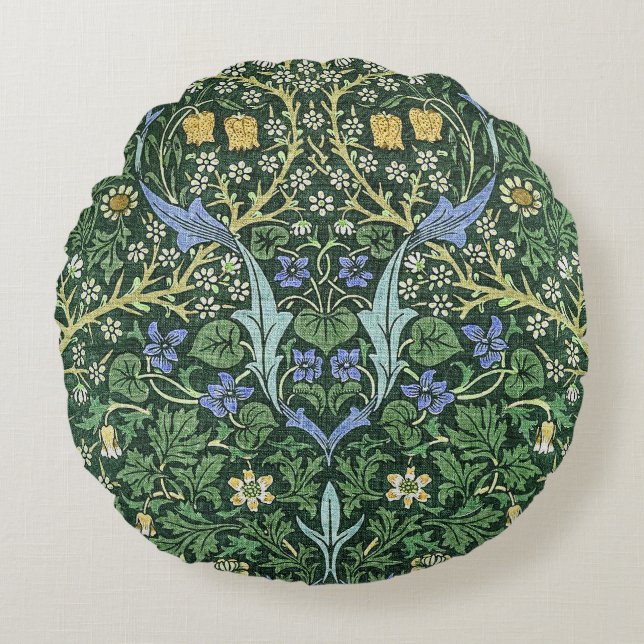 William Morris Floral  Kunst Rond Kussen (Voorkant)