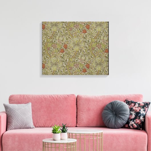 William Morris Floral lily willow art print design (Insitu (Woonkamer))