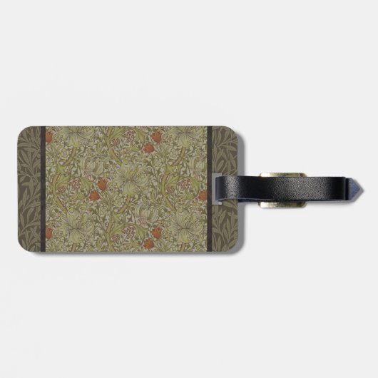 William Morris Floral lily willow art print design Bagagelabel (Achterkant horizontaal)