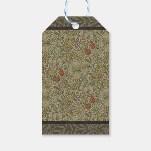 William Morris Floral lily willow art print design Cadeaulabel (Voorkant)