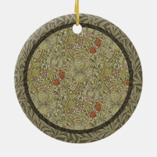William Morris Floral lily willow art print design Keramisch Ornament (Achterkant)