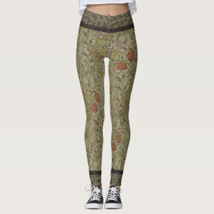 William Morris Floral lily willow art print design Leggings