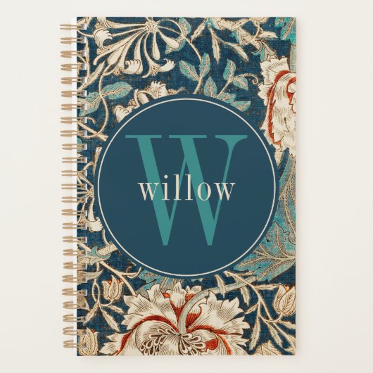  William Morris Floral Monogram Planner (Voorkant)