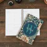 William Morris Floral Monogram Planner<br><div class="desc">Dit eenvoudige maar elegante ontwerp is voorzien van een door William Morris geïnspireerd bloemig wandtapijtpatroon in blauwgroen, crème en rijk rood op een marineblauwe achtergrond. Houd uw agenda en afspraken met stijl. Voeg een naam toe om het te personaliseren. Een mooi kerst- of Moederdag-cadeau. Creëer door Simply Farmhouse Press.</div>