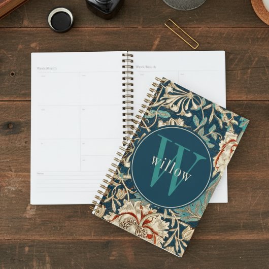  William Morris Floral Monogram Planner