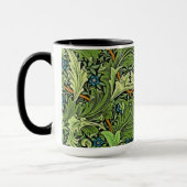 William Morris Floral Patroon Blauw Geel Groen Mok (Links)