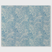 William Morris Floral Patroon Bloemen Blauw Wit Cadeaupapier (Vlak)
