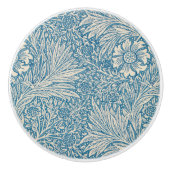 William Morris Floral Patroon Bloemen Blauw Wit Keramische Knop (Voorkant)