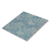 William Morris Floral Patroon Bloemen Blauw Wit Tegeltje (Zijkant)