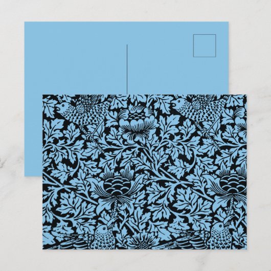 William Morris Floral Pattern Bird Anenome Briefkaart (Voorkant / Achterkant)
