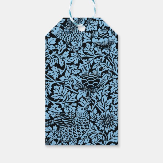 William Morris Floral Pattern Bird Anenome Cadeaulabel (Voorkant)