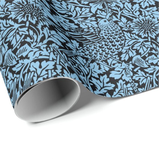 William Morris Floral Pattern Bird Anenome Cadeaupapier (Rol Hoek)