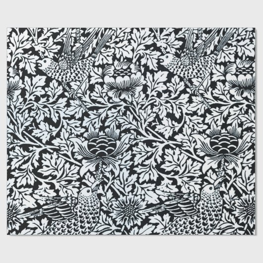 William Morris Floral Pattern Bird Anenome Cadeaupapier (Vlak)