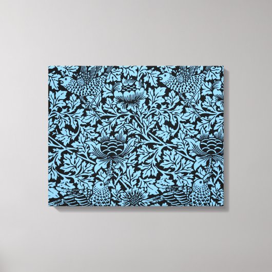 William Morris Floral Pattern Bird Anenome Canvas Afdruk (Voorkant)