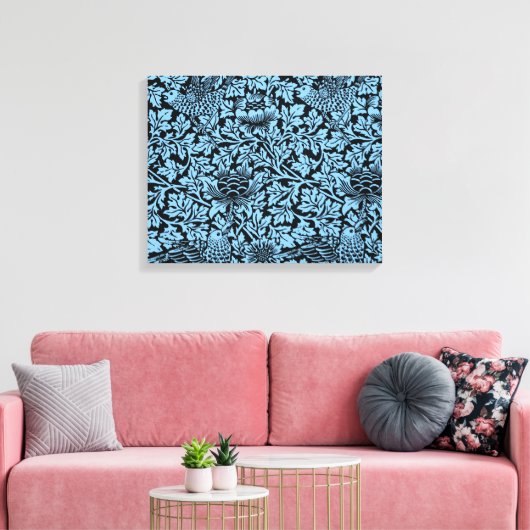 William Morris Floral Pattern Bird Anenome Canvas Afdruk (Insitu (Woonkamer))